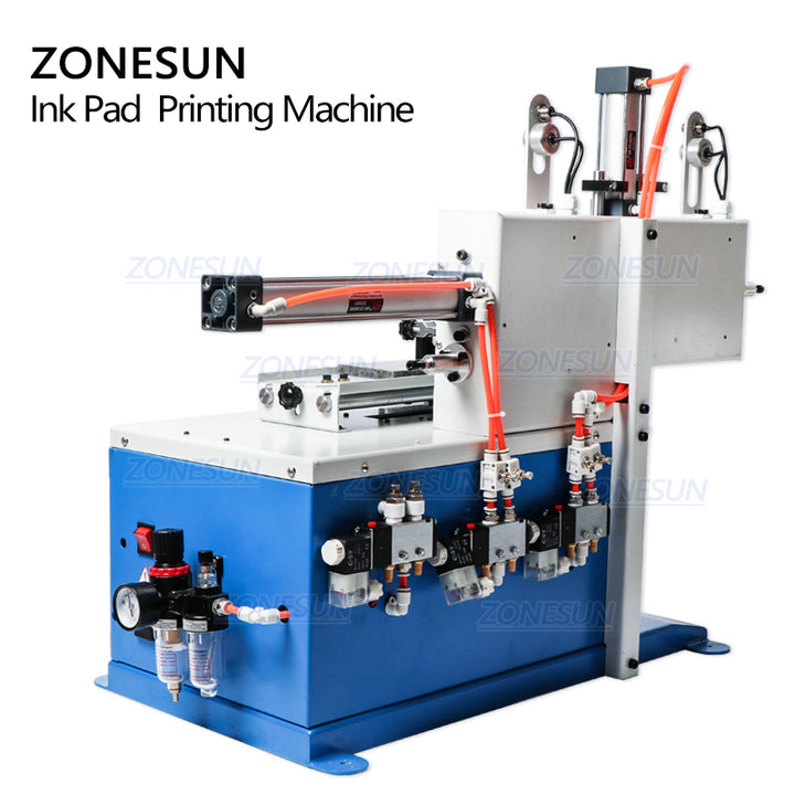 ZONESUN Pneumatic Ink Cup Pad Printing Machine Automatic Date Coding Machine Cosmetic Plastic Caps Cans Bottle Glass Pad Printer - ZONESUN TECHNOLOGY LIMITED