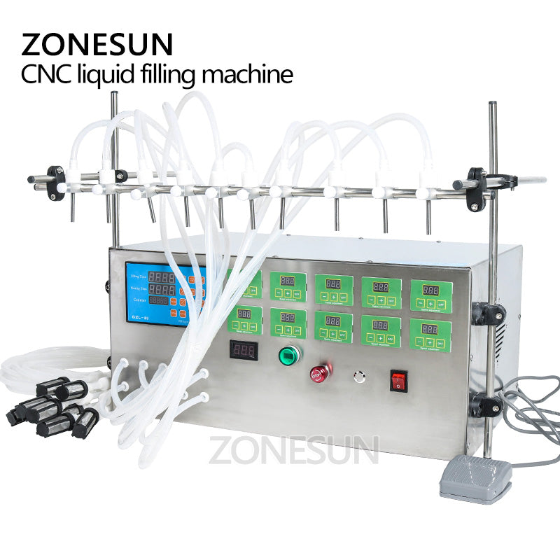 10 nozzles diaphragm pump liquid filling machine