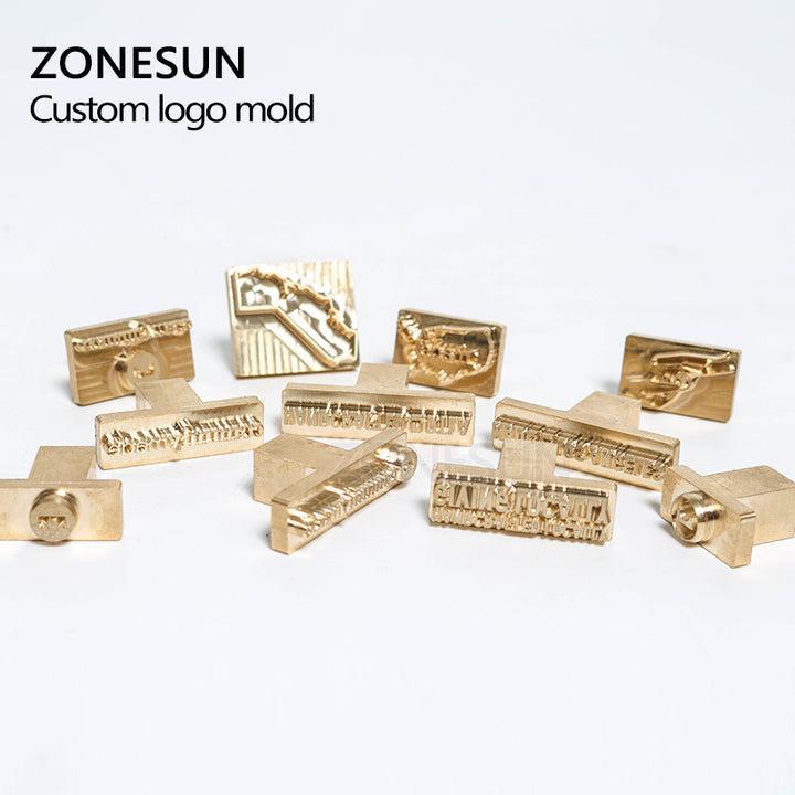 ZONESUN Customized leather copper Brass Stamp  invitation card paper brand iron Heat emboss Mold Printing DIY craft supply - ZONESUN TECHNOLOGY LIMITED