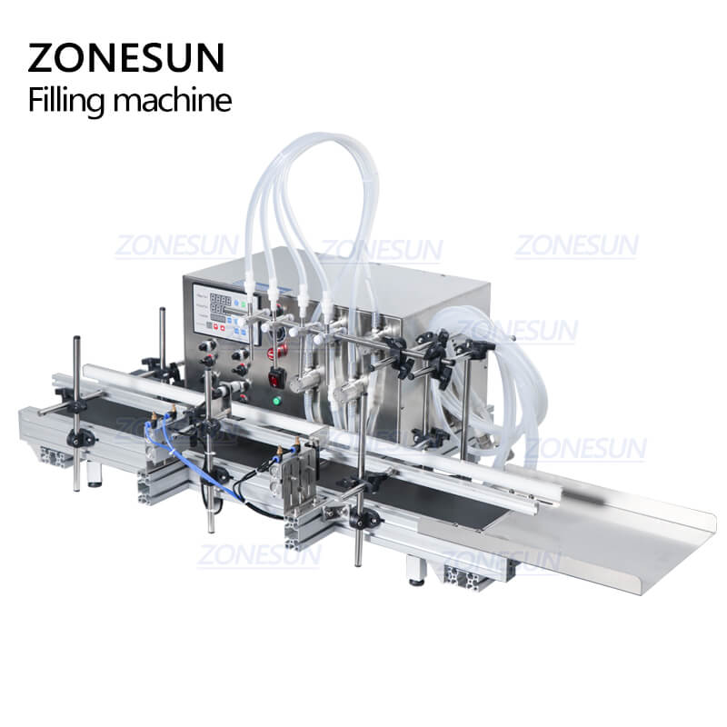 4 Nozzles Magnetic Pump Automatic Desktop Liquid Filling Machine