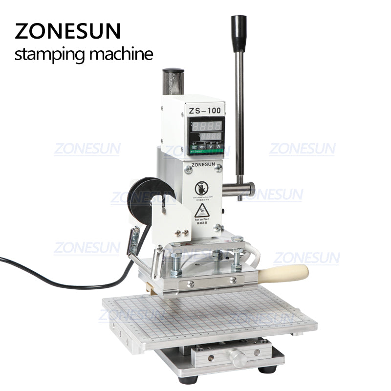 ZONESUN ZS-100C Digital Hot Foil Stamping Machine Leather Embossing Heat Pressing Machine For Wood PVC Paper Custom Logo Stamp - ZONESUN TECHNOLOGY LIMITED