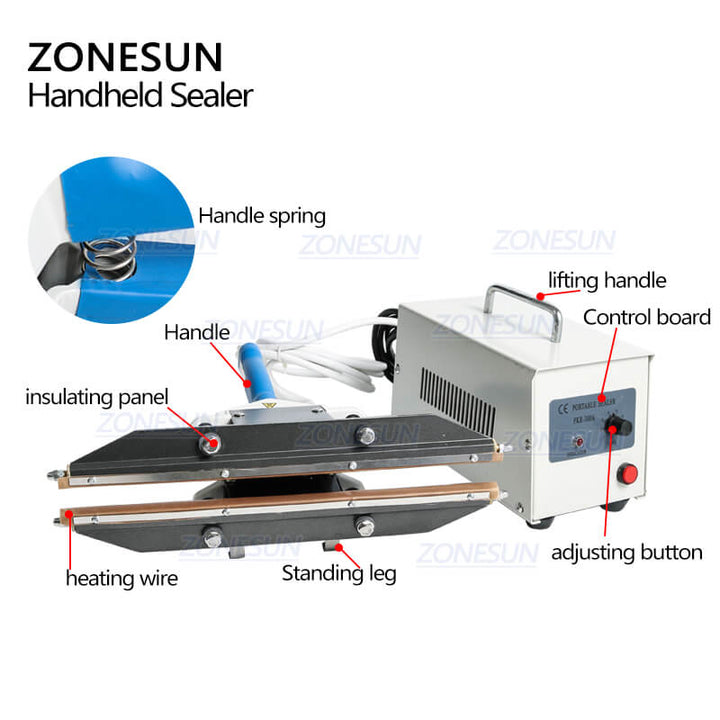 FKR400 Direct-heat Plier Portable Impulse Sealer Composite Aluminum Foil Sealer Plastic Bag Sealing Machine