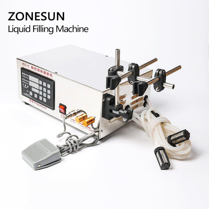 ZONESUN Double Heads Water Juice Bottle Microcomputer Automatic Liquid Filling Machine 3.5L - ZONESUN TECHNOLOGY LIMITED