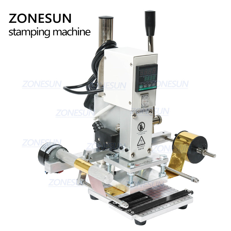 ZONESUN Digital Automatic Leather Hot Foil Stamping Machine Manual Embossing Tool 300W Creasing Wood Paper PVC Card Printer DIY - ZONESUN TECHNOLOGY LIMITED