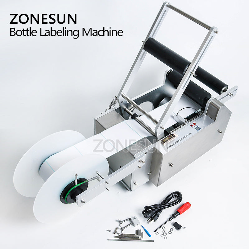 ZONESUN ZS-TB50 Semi-automatic Round Bottle Labeling Machine For Food