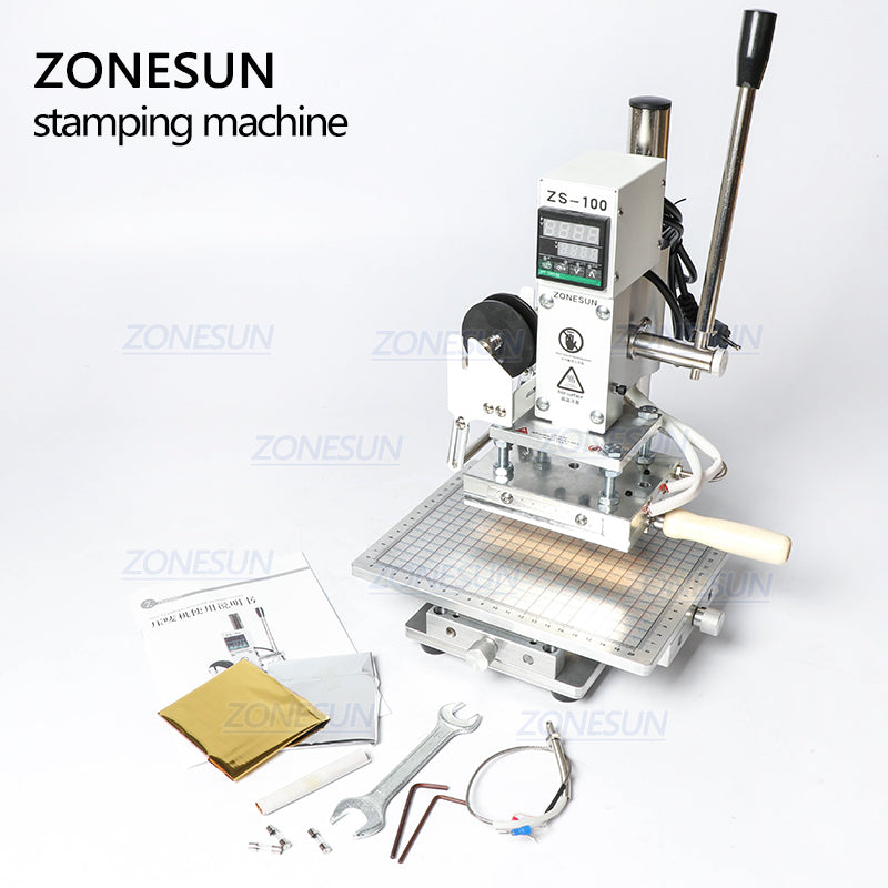 ZONESUN ZS-100C Digital Hot Foil Stamping Machine Leather Embossing Heat Pressing Machine For Wood PVC Paper Custom Logo Stamp - ZONESUN TECHNOLOGY LIMITED