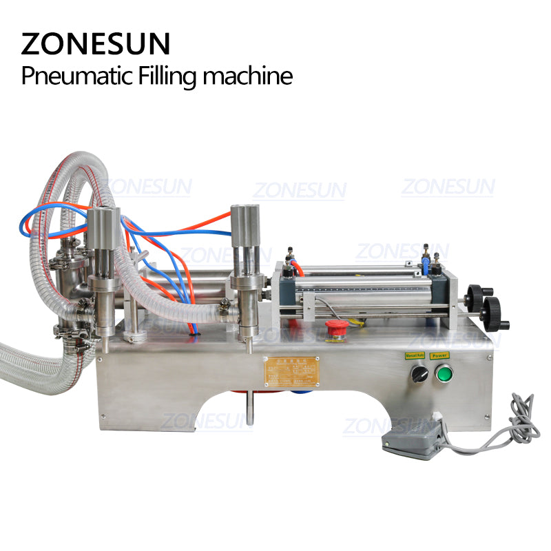 ZONESUN Double Head Milk Juice Liquid or Softdrink Pneumatic Filling Machine - ZONESUN TECHNOLOGY LIMITED