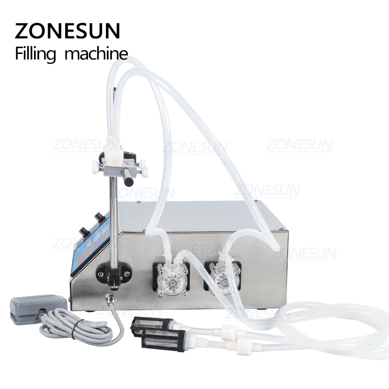 side of 2 nozzles peristaltic pump liquid filling machine