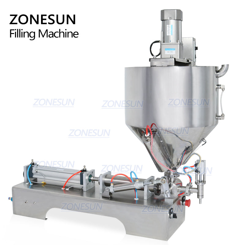 ZONESUN Single Nozzle Paste Filling Machine For Chocolate Sauce With Mixer Heater - ZONESUN TECHNOLOGY LIMITED