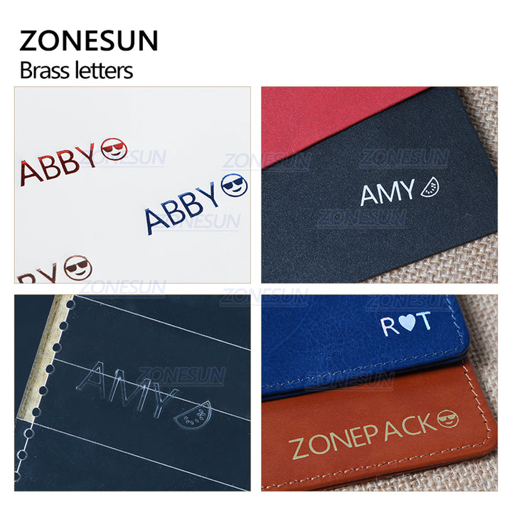 ZONESUN Diy GIFT Stamping Name Brass Mold Customized Logo On Wallet Shoes Leather Heat Press Name - ZONESUN TECHNOLOGY LIMITED