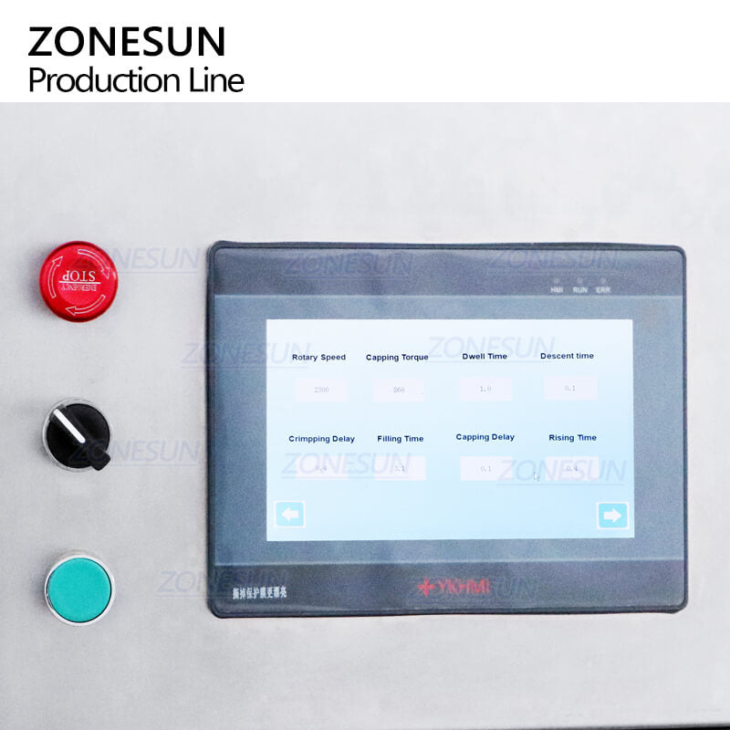 control panel of vial liquid filling line for eyedrops